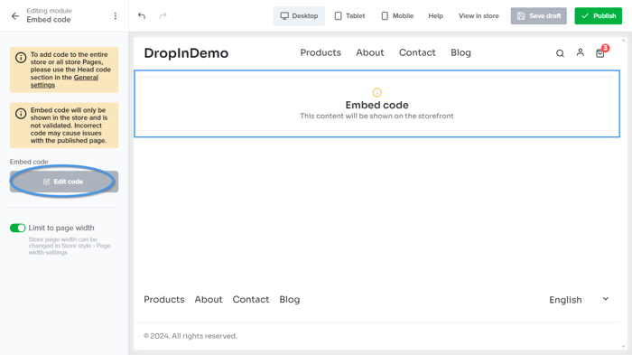 Sellfy blog install step