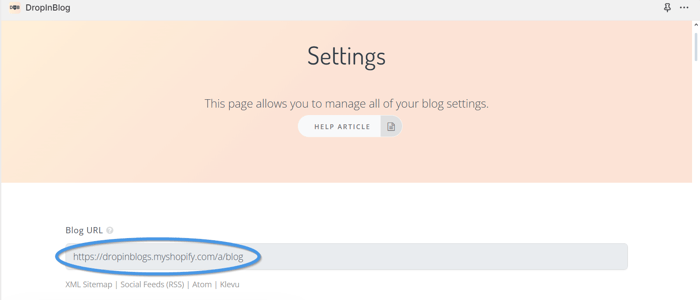 Shopify blog install step