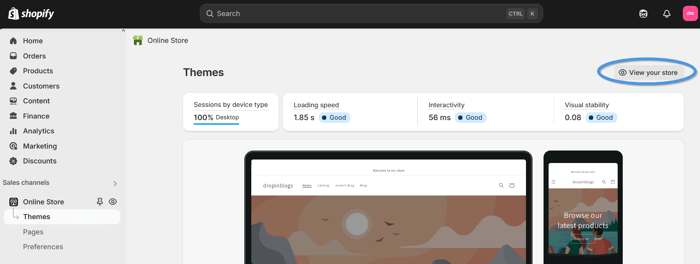 Shopify blog install step