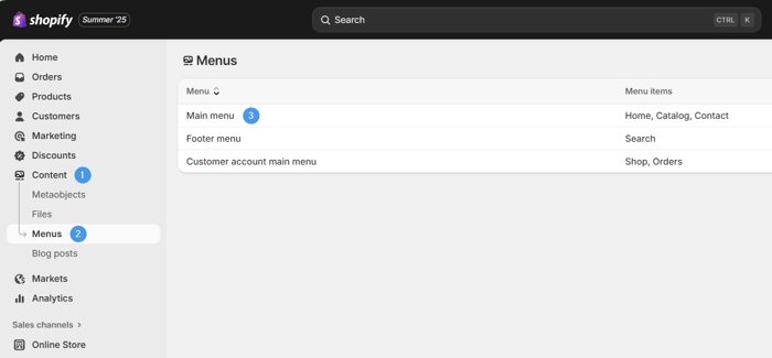 Shopify blog install step