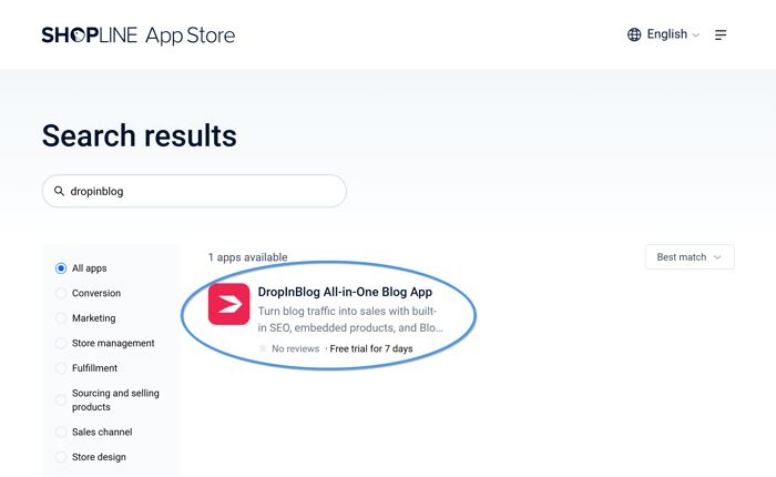 Shopline blog install step 