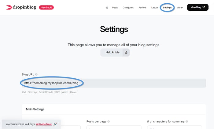 Shopline blog install step
