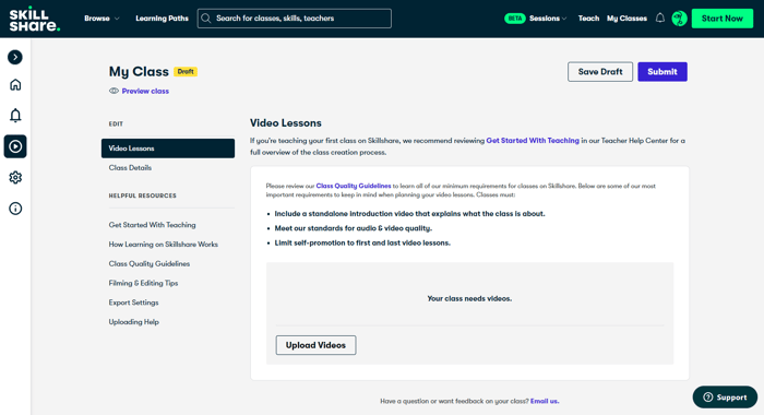 Skillshare classes