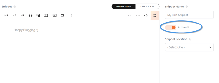 Turning Smart Snippets on