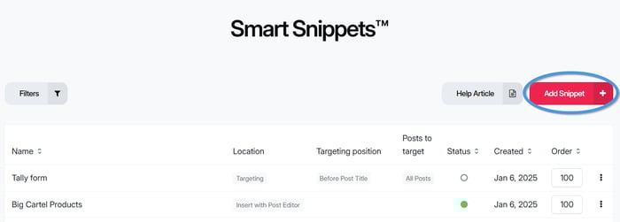 Creating a Smart Snippet