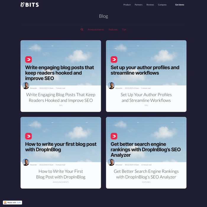 Softr blog install step