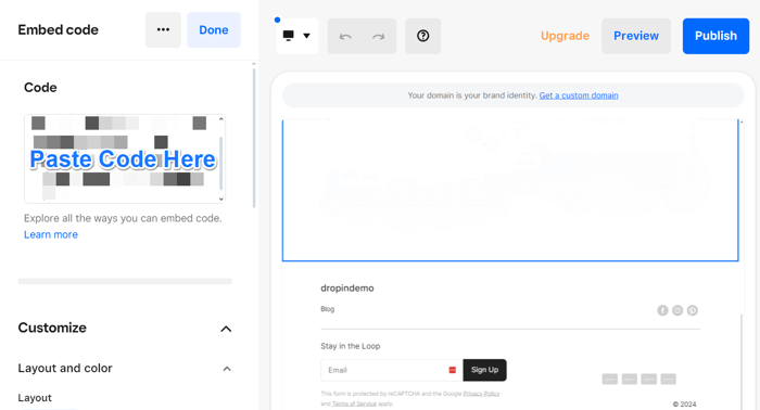 Square blog install step