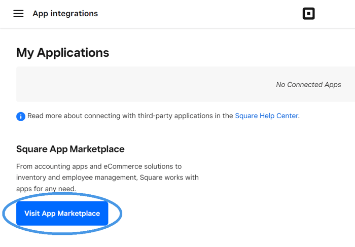 Square blog install step