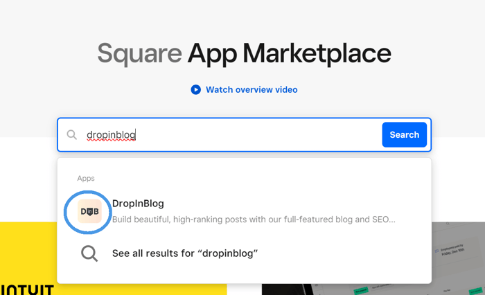 Square blog install step