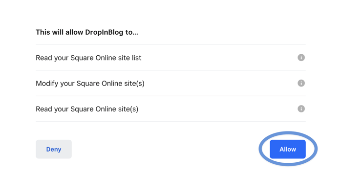 Square blog install step