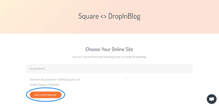 Square blog install step