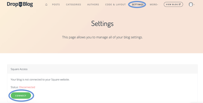 Square blog install step