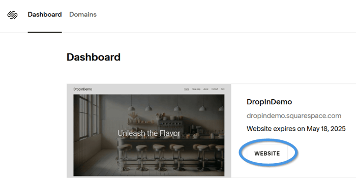 Squarespace blog install step