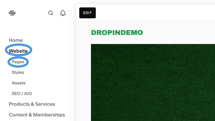 Squarespace blog install step