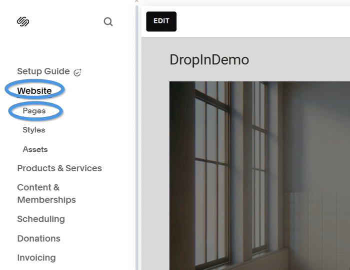 Squarespace blog install step