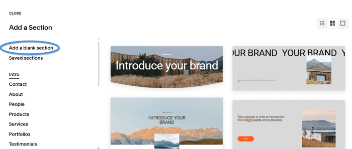Squarespace blog install step