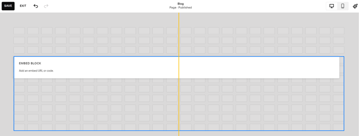 Squarespace blog install step
