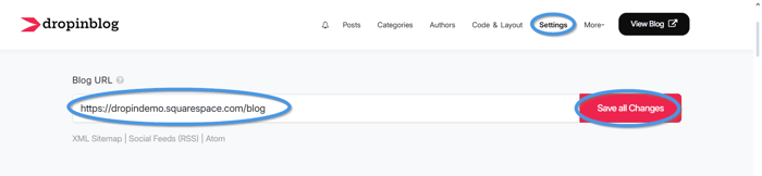 Squarespace blog install step