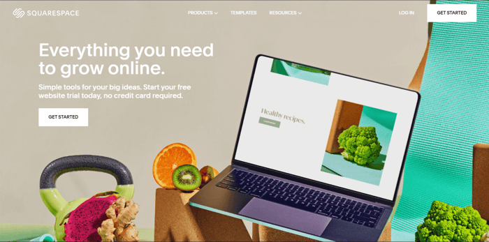 Squarespace vs Yola: Squarespace home page