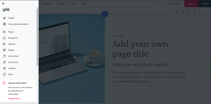 Yola editor settings