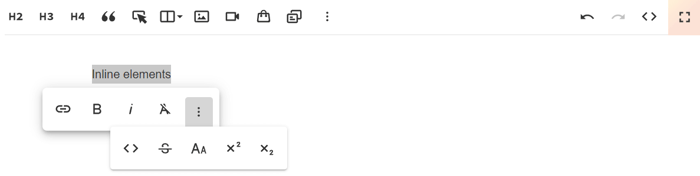 Inline elements DropInBlog supports