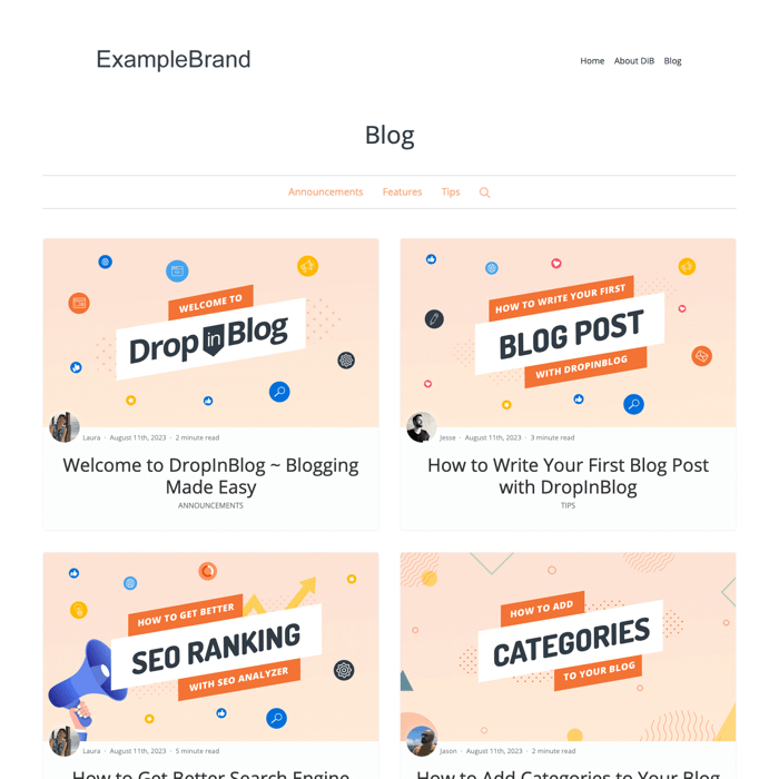 Preview DropInBlog