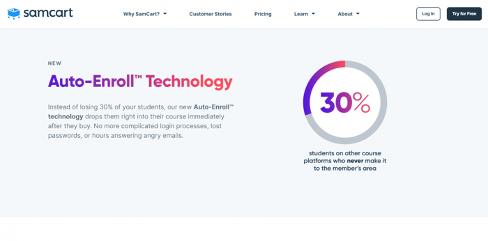SamCart autoenroll