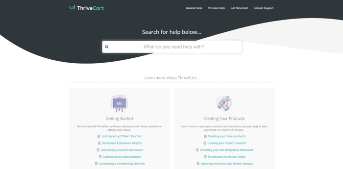 ThriveCart helpdesk articles