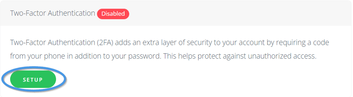 Set up 2FA in your DropInBlog account