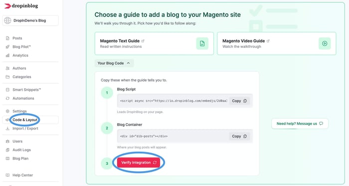 Magento blog install step