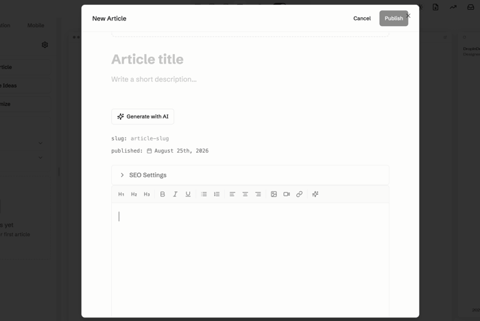 Vsble's content editor