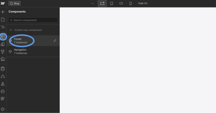 Webflow blog install step