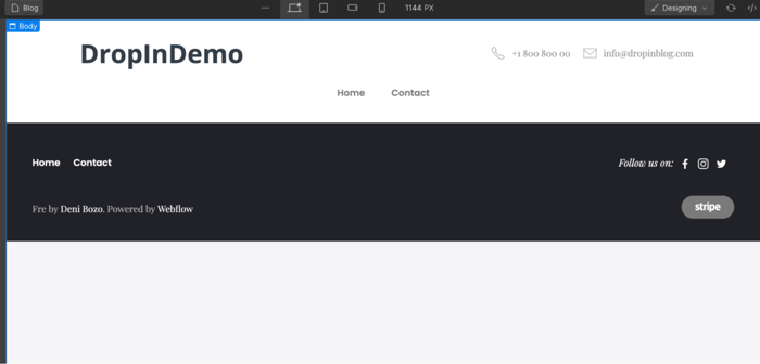 Webflow blog install step