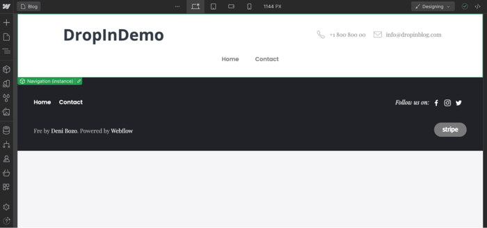 Webflow blog install step