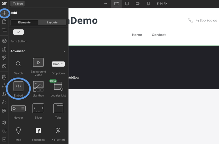 Webflow blog install step