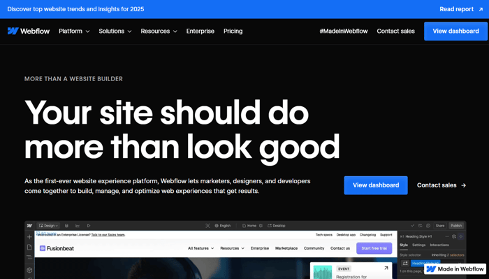 Webflow homepage