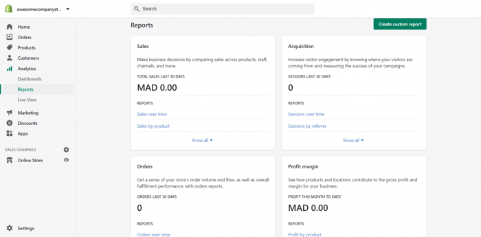 Shopify analytics