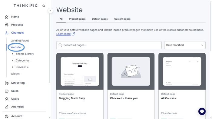 Website Pages