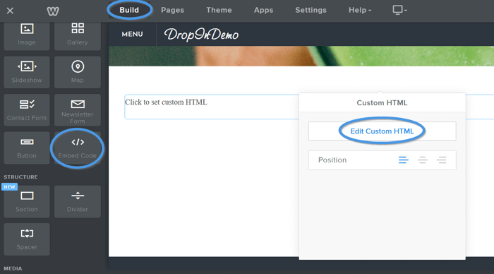 Weebly blog install step