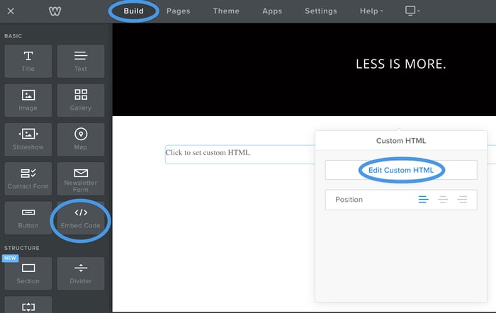 Weebly blog install step