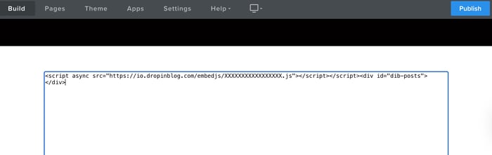 Weebly blog install step