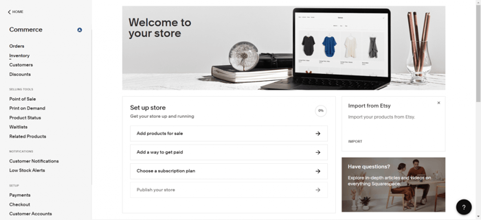 Squarespace ecommerce