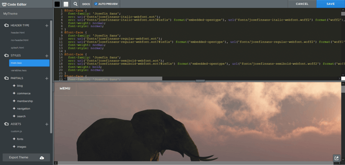 Weebly edit customization code