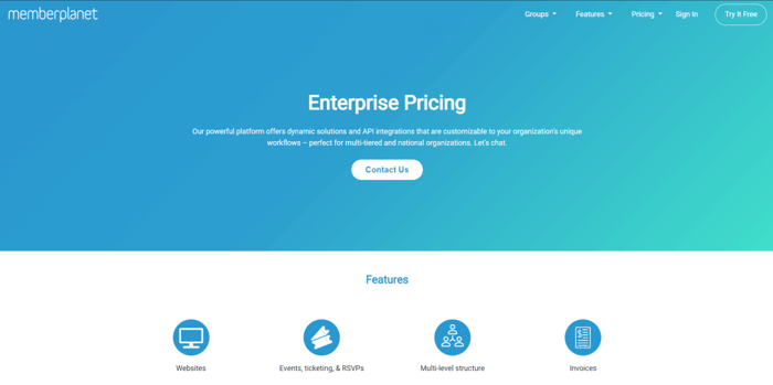 MemberPlanet enterprise pricing