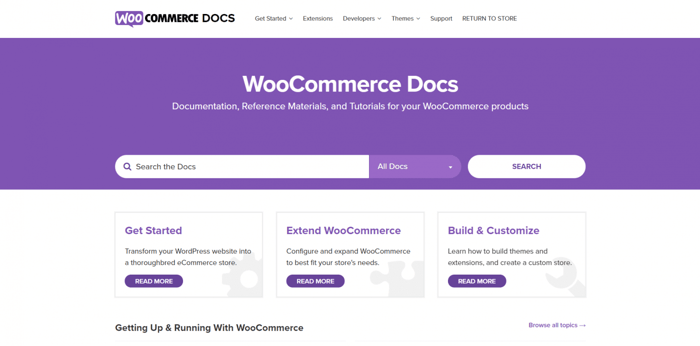 WooCommerce customer support documentation
