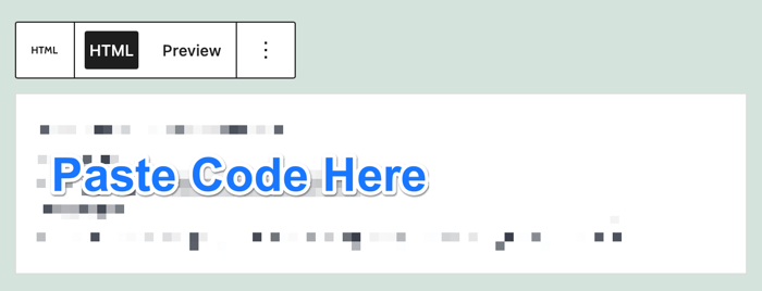 Code added to the Custom HTML block