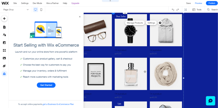 Wix ecommerce online store