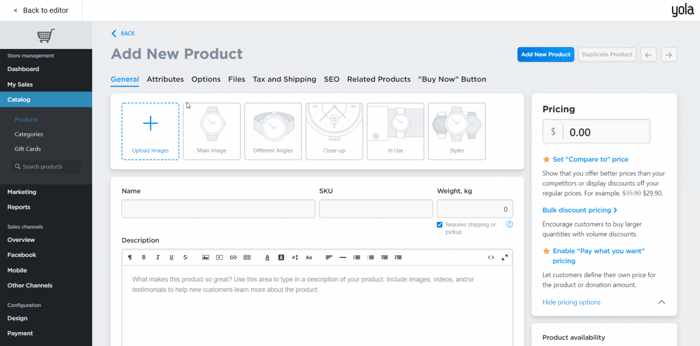 Yola vs Wix: Wix online store