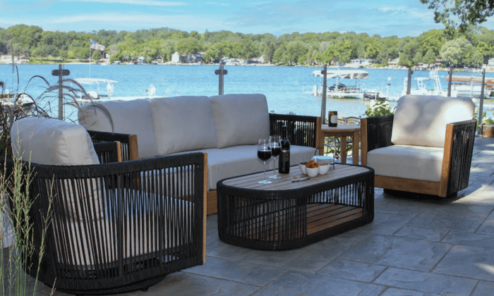 Outdoor Interiors, Nautical, Black Rope, Riviera Outdoor Decor, COrpus Christi, Texas