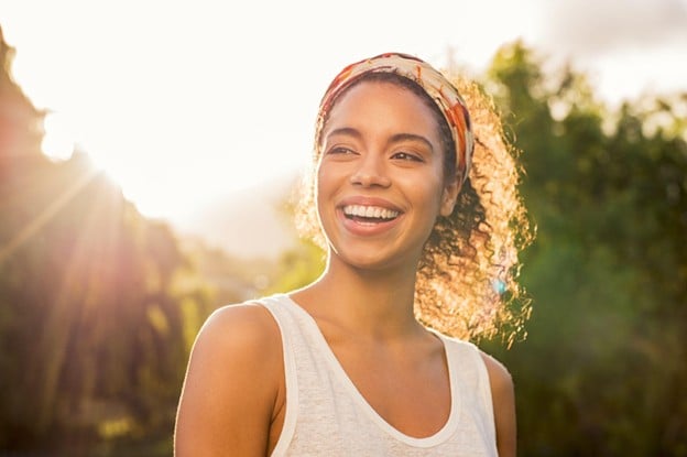 Woman That is Happy Getting Some Sunshine